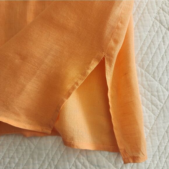 Avenue 100% linen sorbet embroidery embellish 3/4 sleeve tunic style blouse - Picture 8 of 11